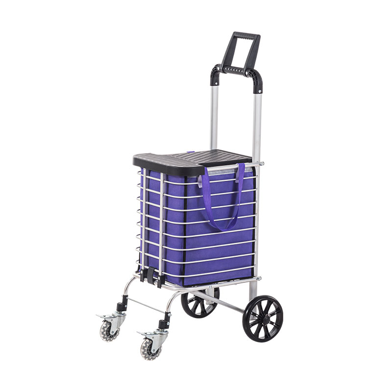 4 log Folding Aluminium Alloy Khw Trolley Thawv Nrog Hnab